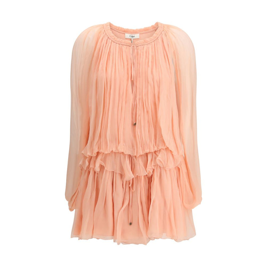 Chloé Outer 100% Silk; Inner 10% Silk 90% Acetate dress in pink