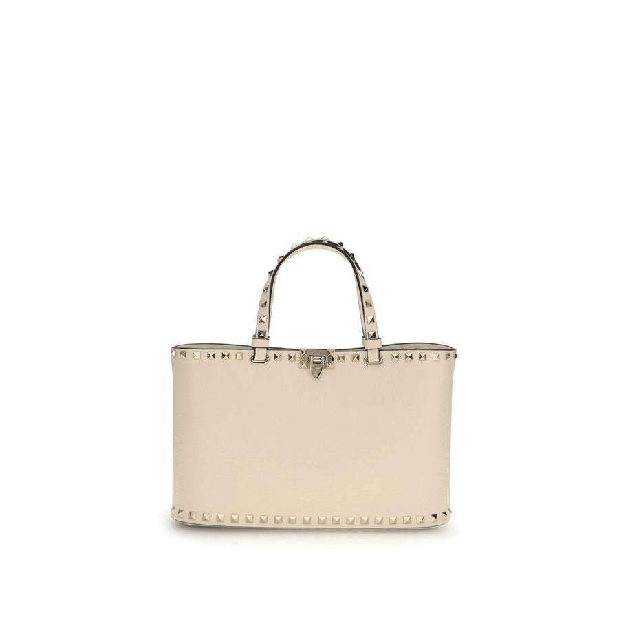 Valentino Garavani 100% Calf Leather Bos Taurus tote bag in beige
