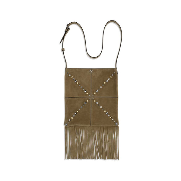 Valentino Garavani 100% Calf Leather Bos Taurus shoulder bag in beige