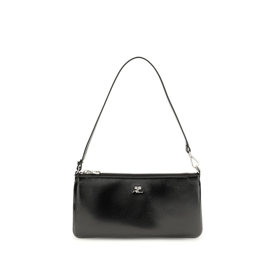 CourrèGes 100% Cow Leather shoulder bag in black