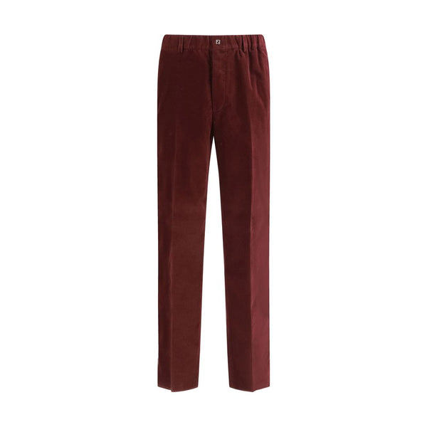 Fendi 100% Cotton trousers in bordeaux