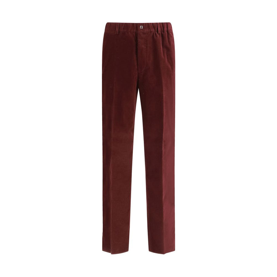 Fendi 100% Cotton trousers in bordeaux