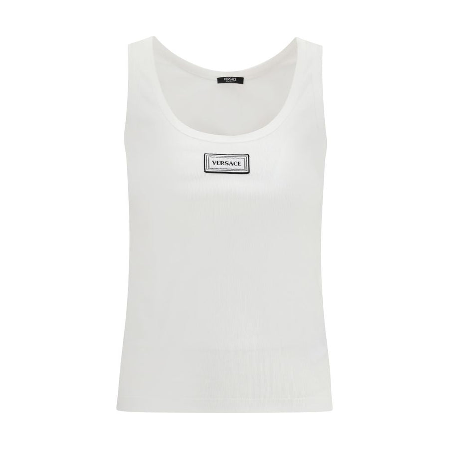 Versace 93% Cotton tank top in white