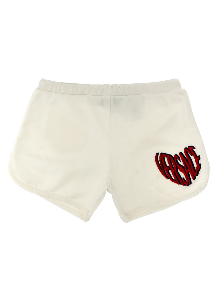 Logo embroidery shorts White Cotton Bermuda