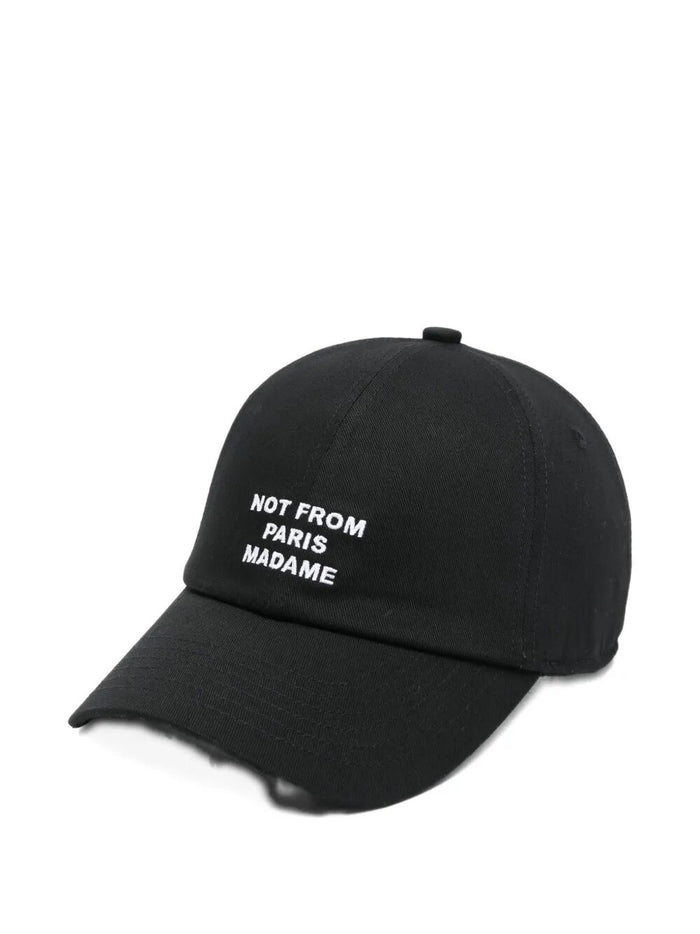 Slogan Cap Black Cotton Hat