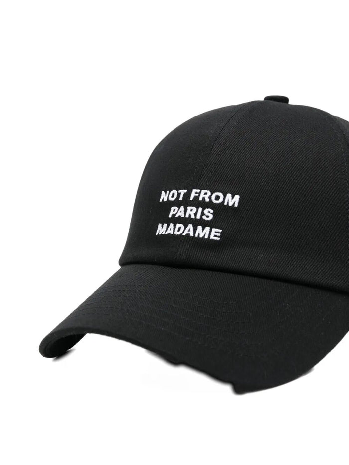 Slogan Cap Black Cotton Hat