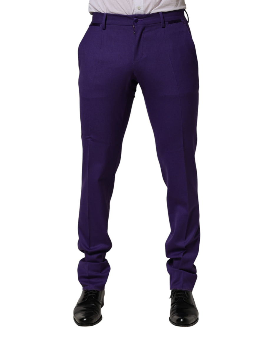 Dolce & Gabbana 87% Wool trousers in purple