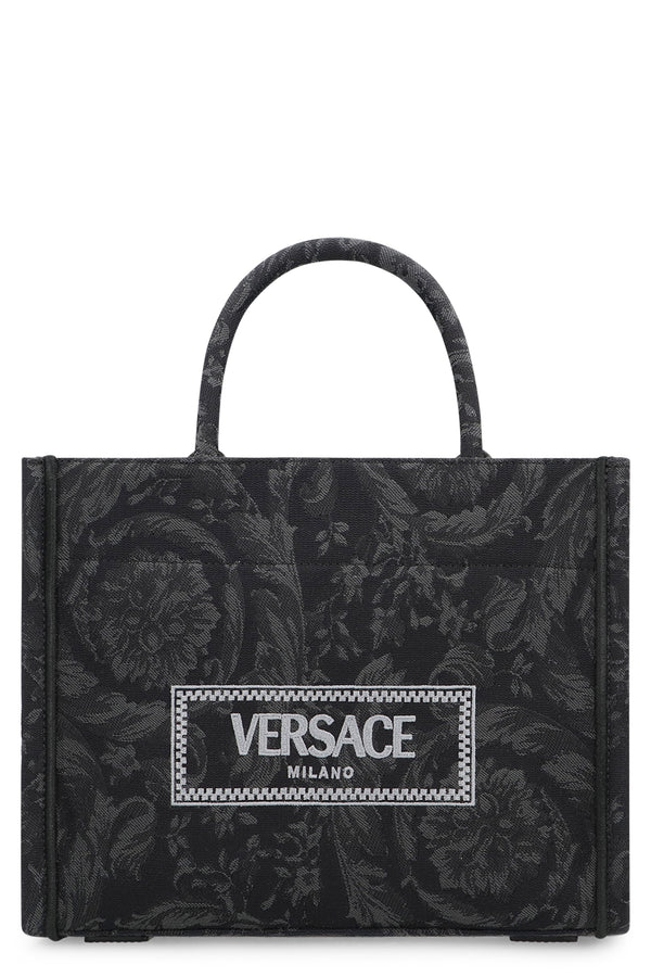 Piccola Athena Tote Bag Black Fabric Cotton