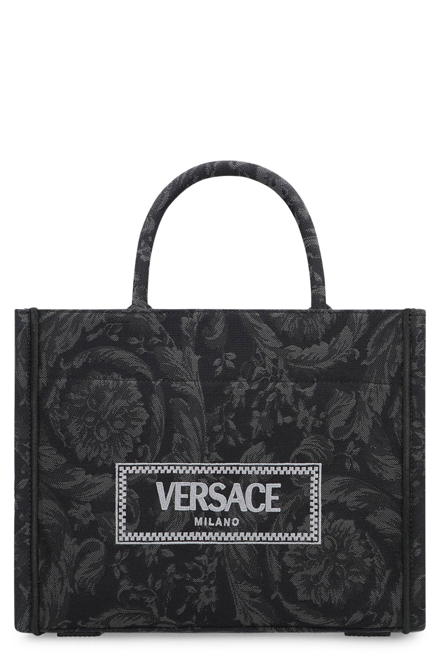 Piccola Athena Tote Bag Black Fabric Cotton