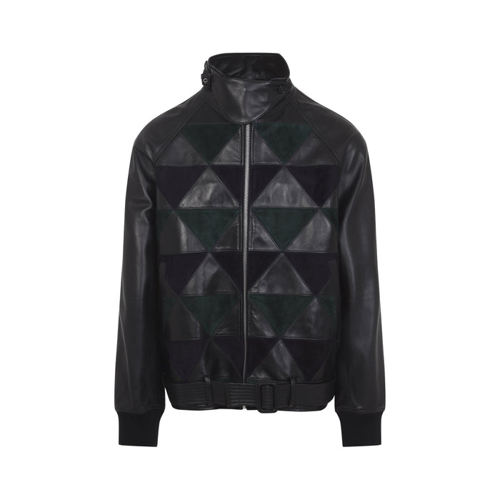 Lanvin Intarsia Bomber Jacket Leather