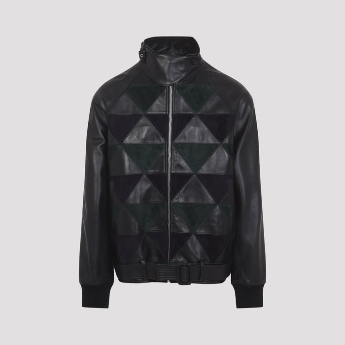 Lanvin Intarsia Bomber Jacket Leather