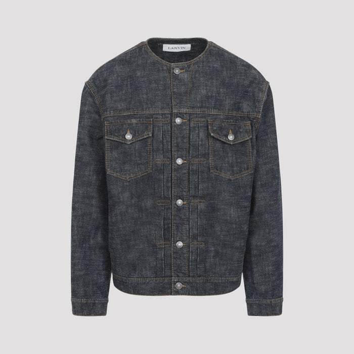 Lanvin Collarless Jacket Cotton