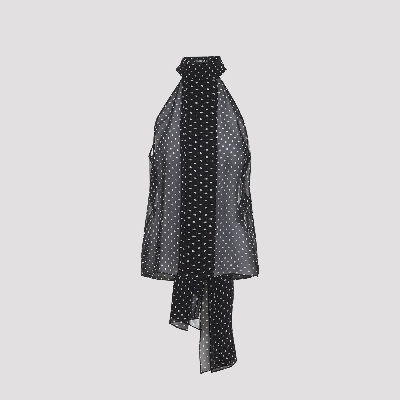 Polka Dot Top Black Silk