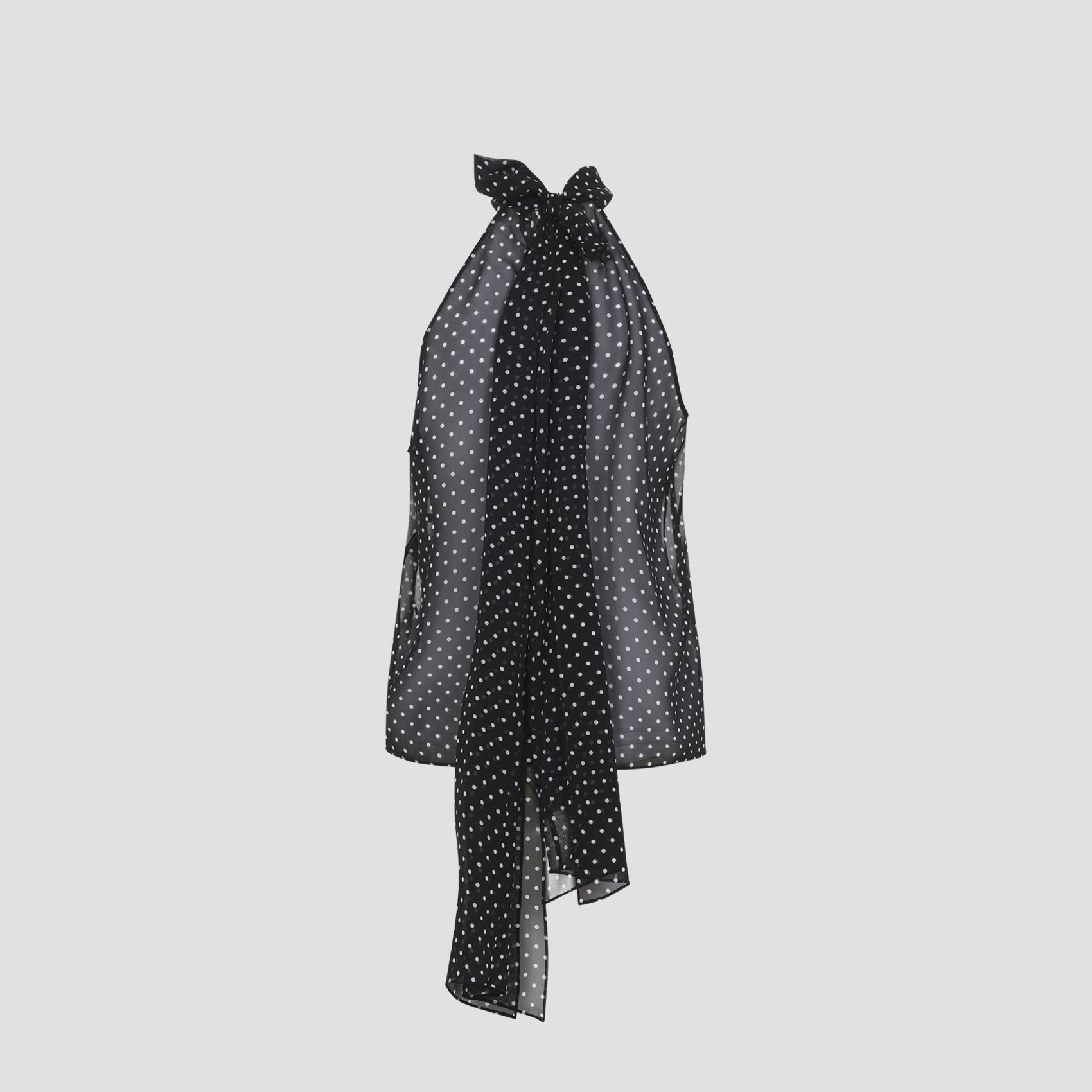 Polka Dot Top Black Silk