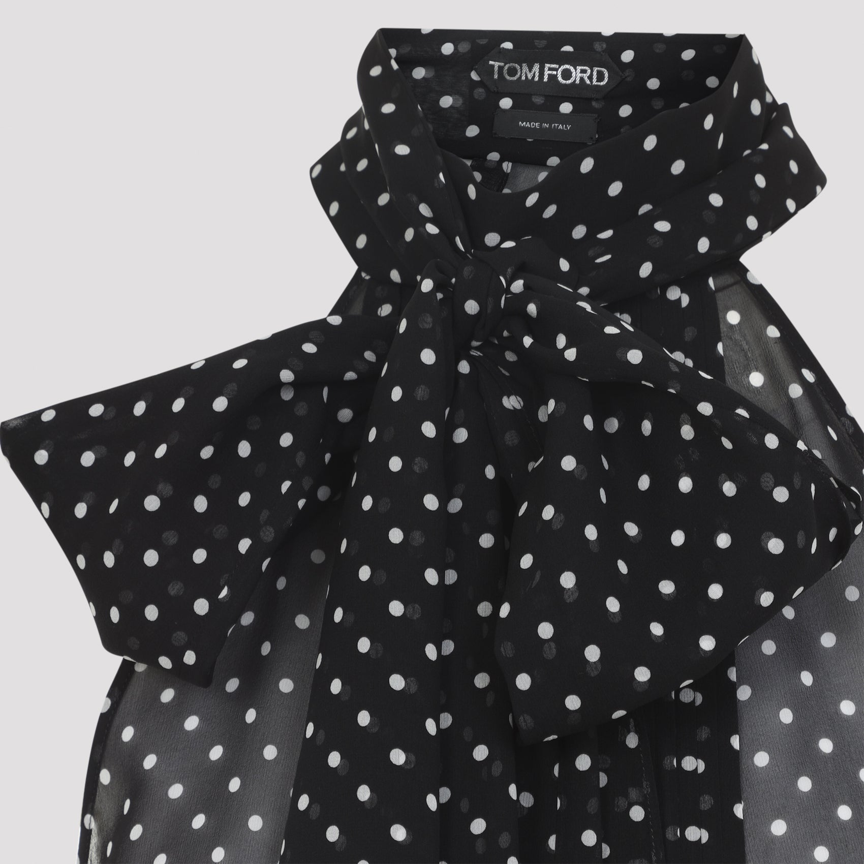 Polka Dot Top Black Silk