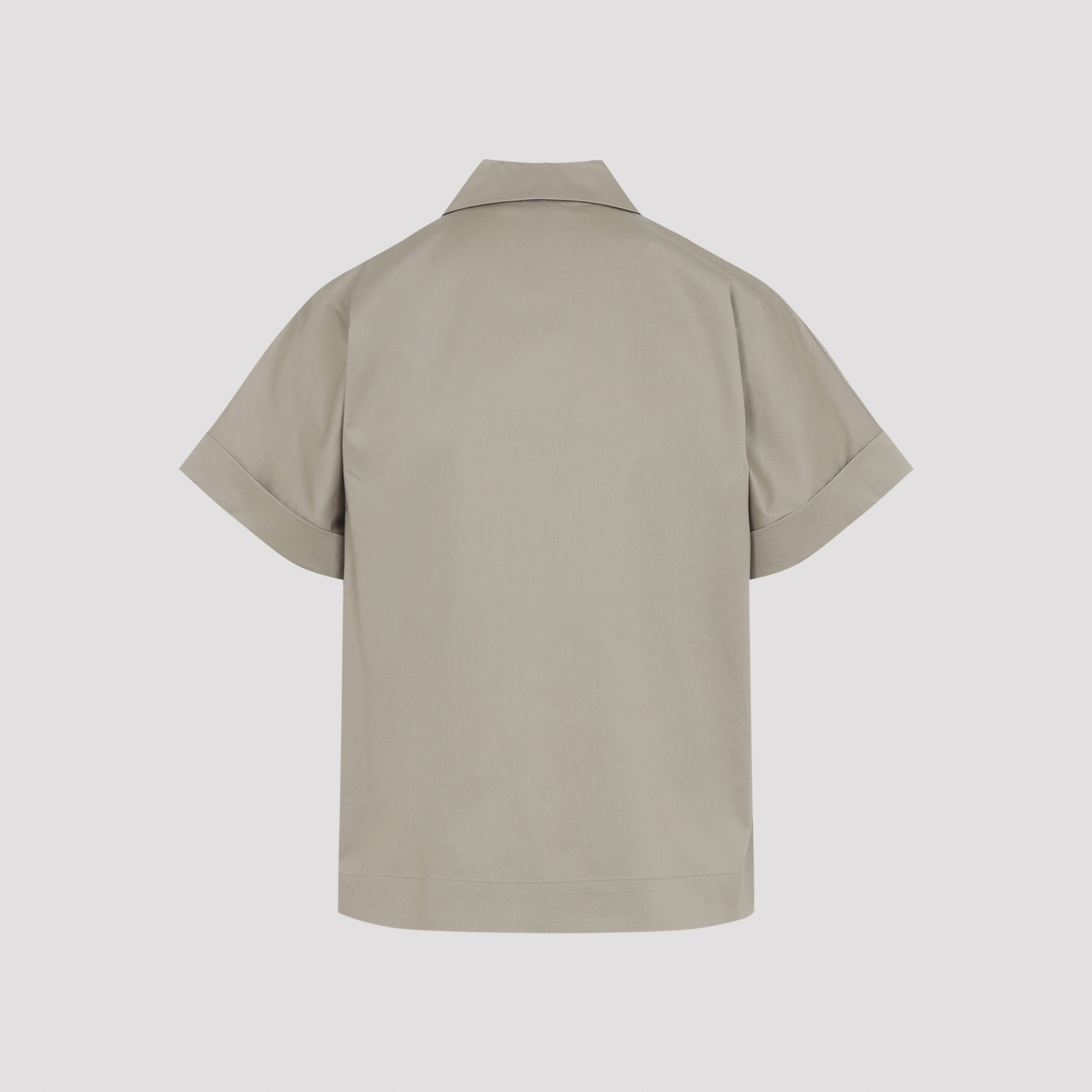 Cotton Shirt Green Elastane