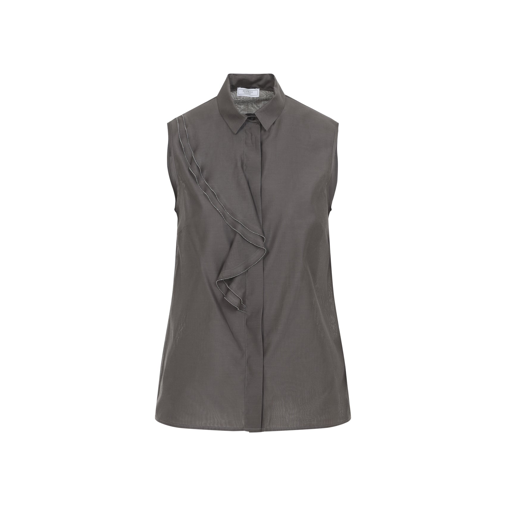 Cotton Silk Top Brown