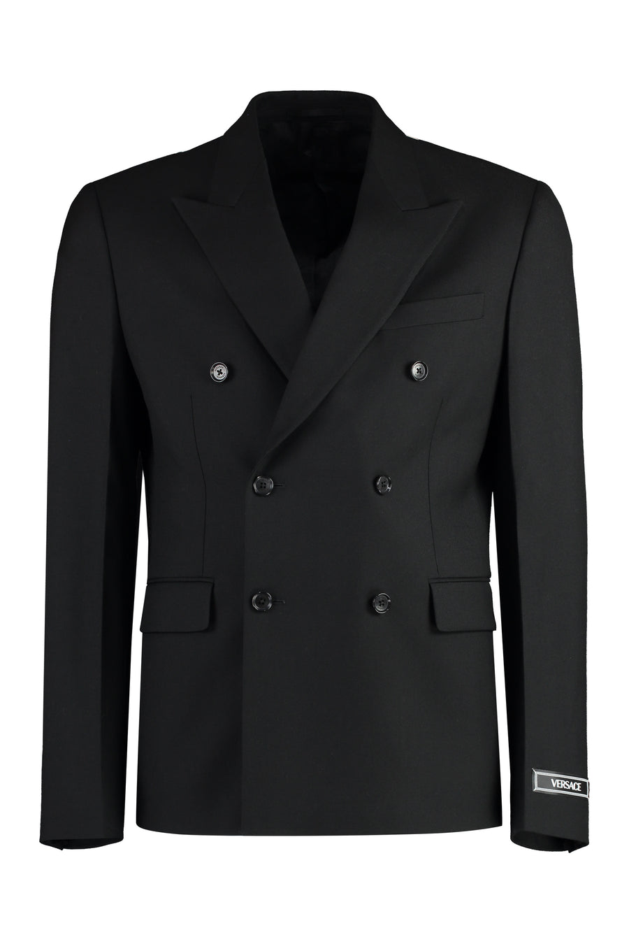 Double-Breasted Wool Blazer Black Virgin Suit & Dinner Jackets