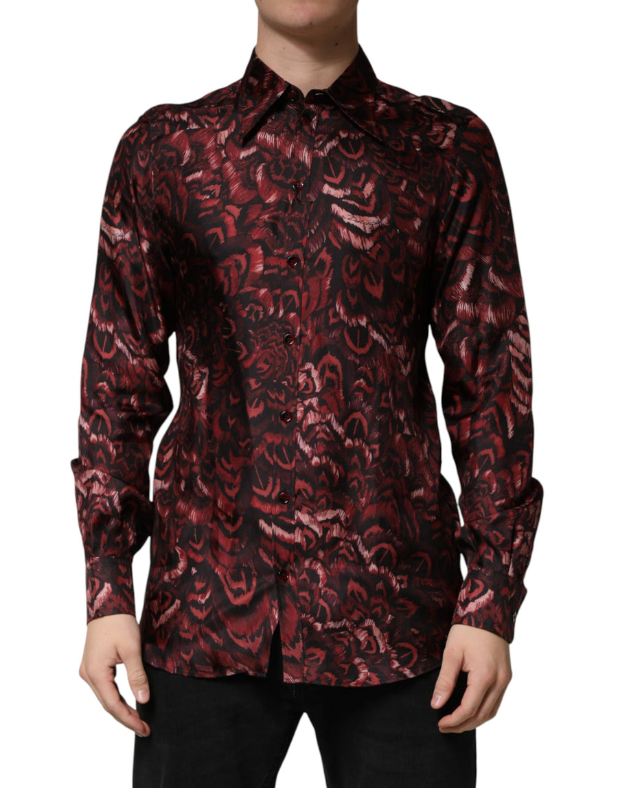 Dolce & Gabbana 100% Silk shirt in burgundy