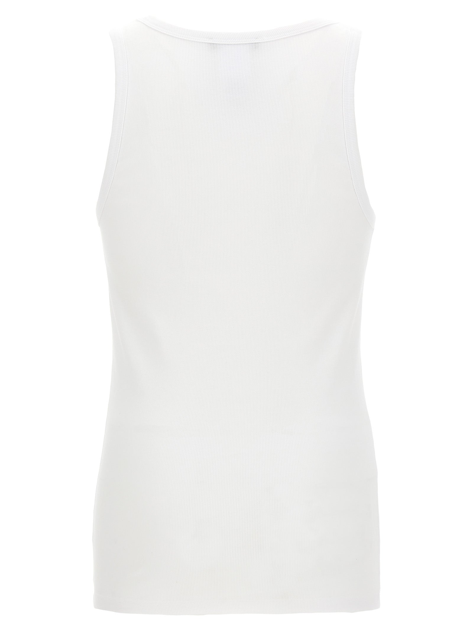 Logo embroidery tank top White Cotton Tops