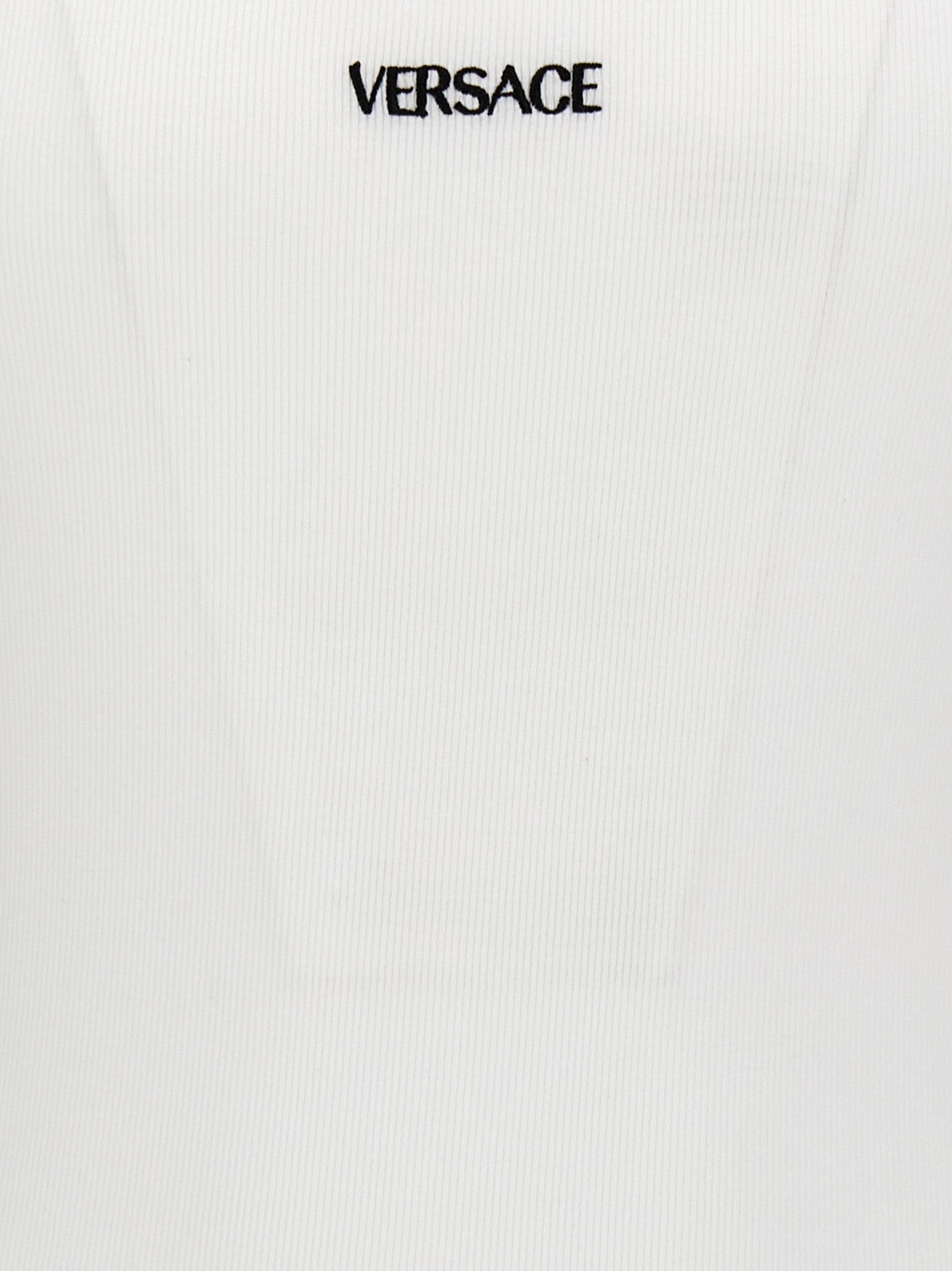 Logo embroidery tank top White Cotton Tops