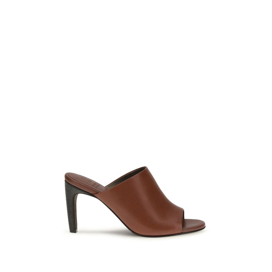 Brunello Cucinelli Upper 100% Calf Leather Bos Taurus mule in brown