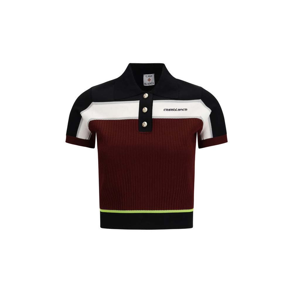 Casablanca 83% Viscose 17% Polyester polo in burgundy