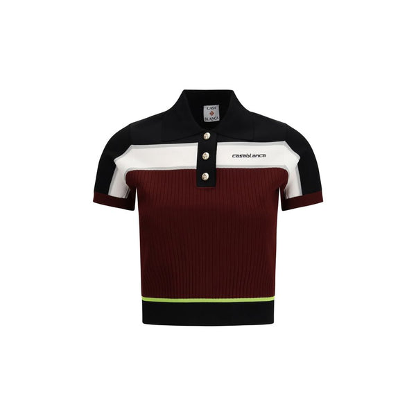 Casablanca 83% Viscose 17% Polyester polo in burgundy