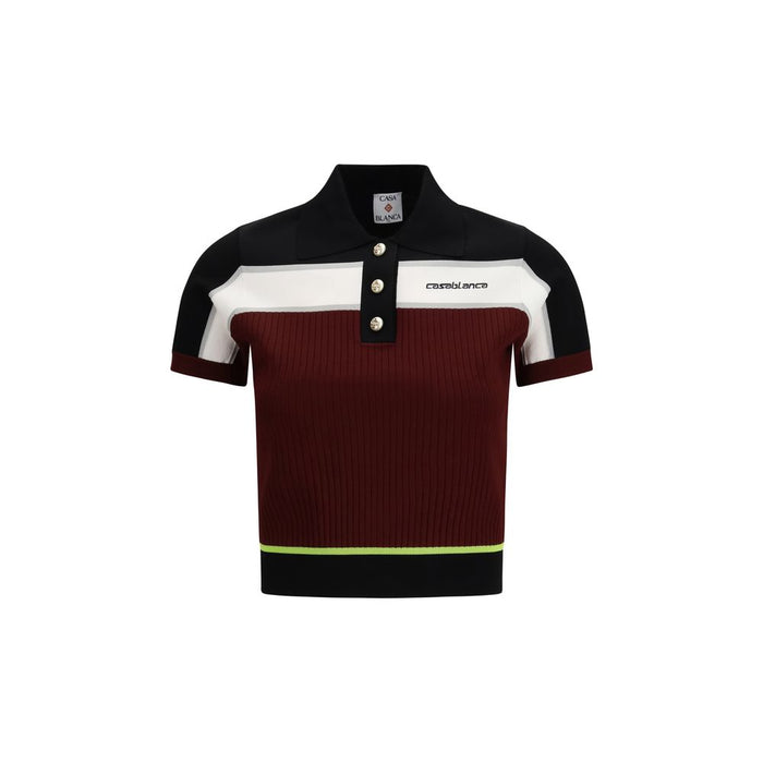 Casablanca 83% Viscose 17% Polyester polo in burgundy