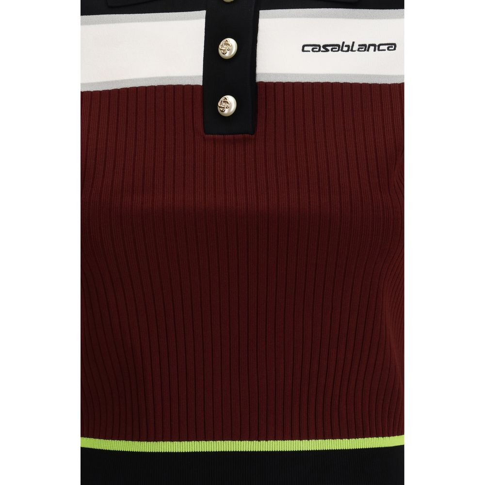 Casablanca 83% Viscose 17% Polyester polo in burgundy — view 3
