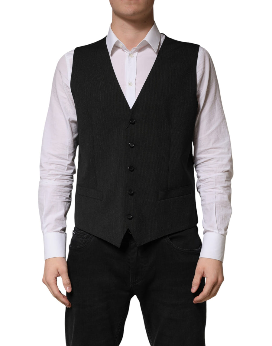 Dolce & Gabbana 100% Virgin Wool; Lining: 90% Viscose vest in black