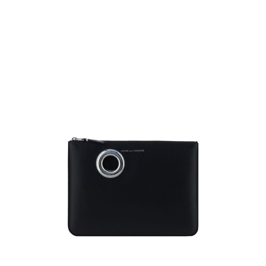 Comme des Garçons 100% Calf Leather Bos Taurus coin purse in black