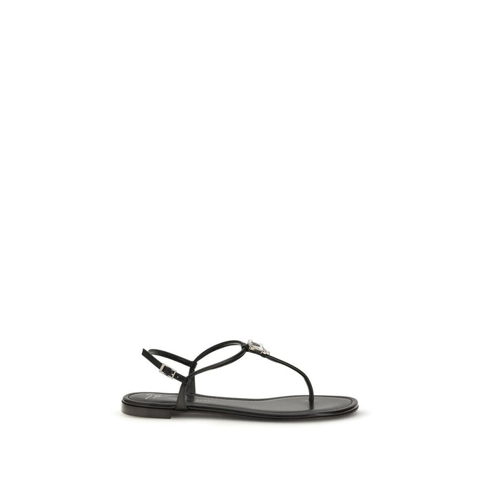 Giuseppe Zanotti 100% Calf Leather Bos Taurus sandal in black