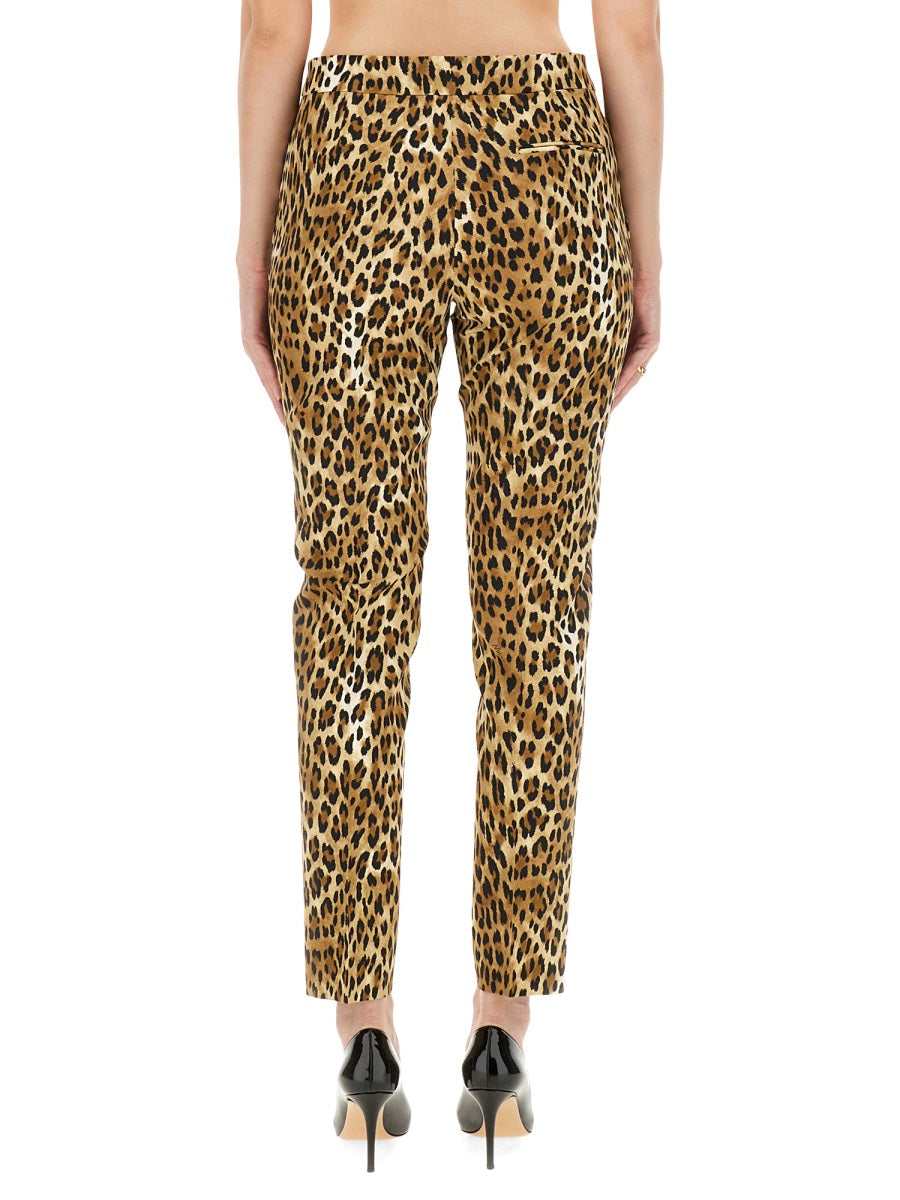 Pants With Animal Pattern Animalier Viscose Trousers