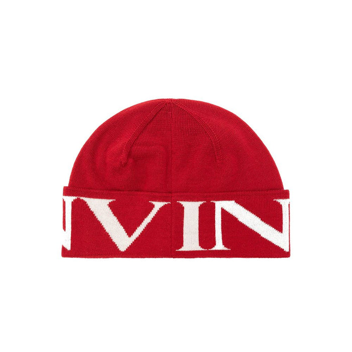 Lanvin LA-8990690902228 100% Wool beanie in red — view 2