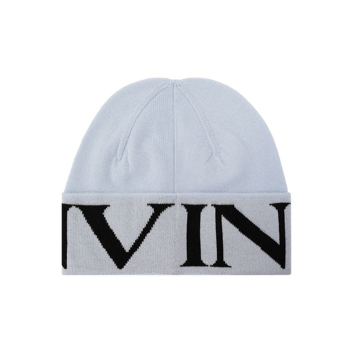Lanvin LA-8990691000532 100% Virgin wool beanie in blue — view 2