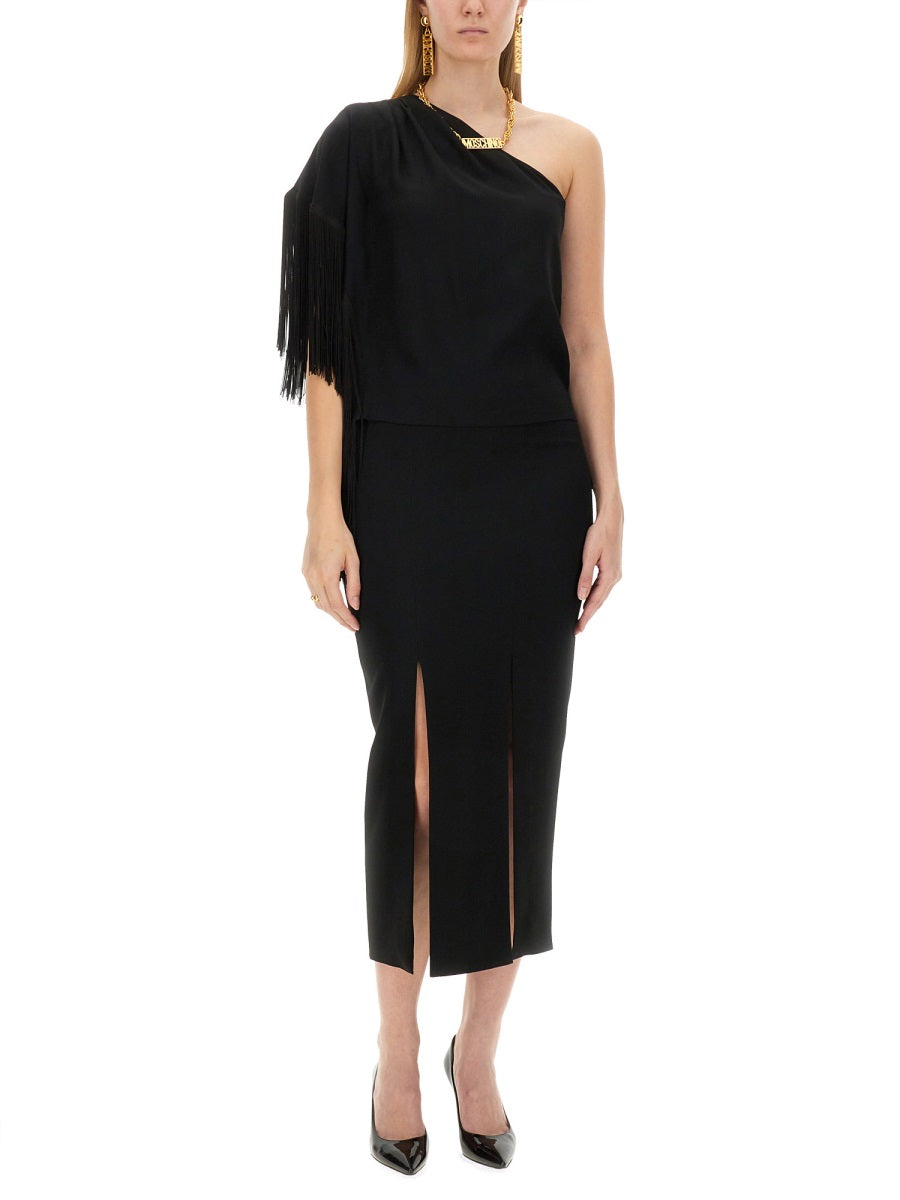 One-Piece Top Black Acrylic Viscose Tops