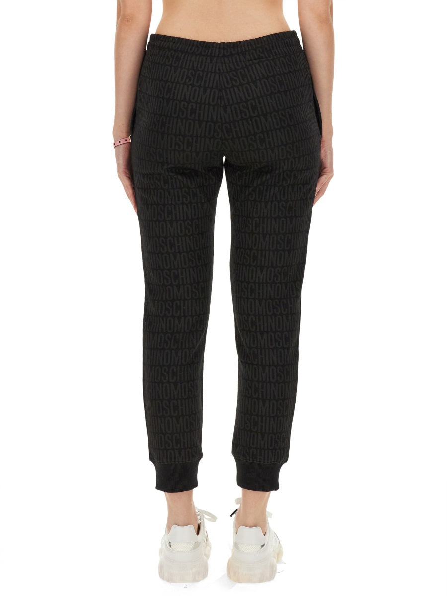Jogging Pants White Cotton Polyester Track