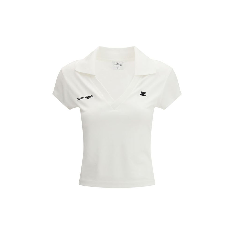 CourrèGes 100% Cotton polo shirt in white