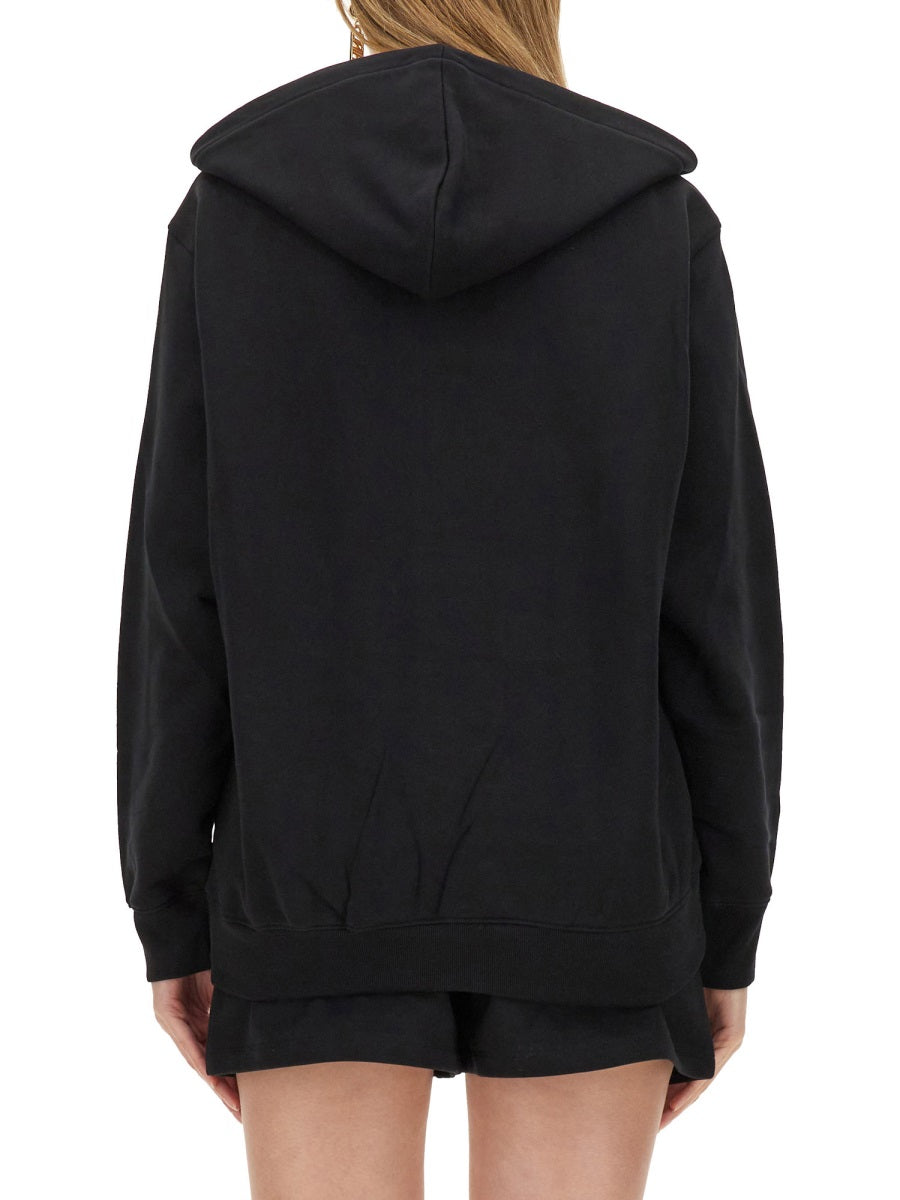 Sweatshirt With Logo Print Black Cotton Sweatshirts
