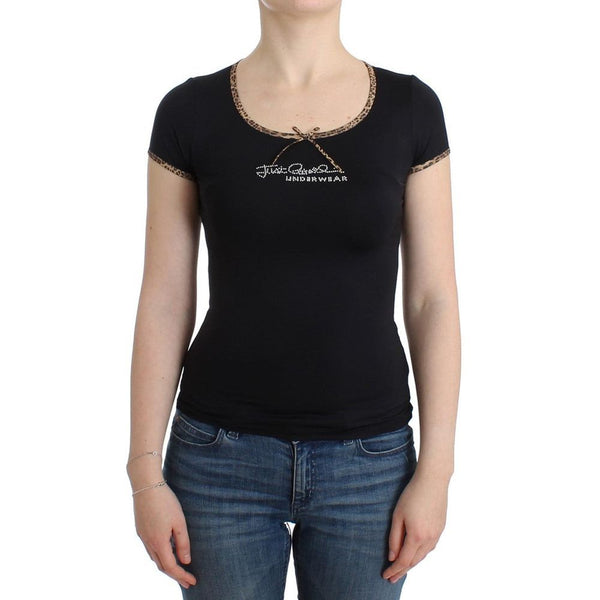 Roberto Cavalli 90% Nylon t-shirt in black