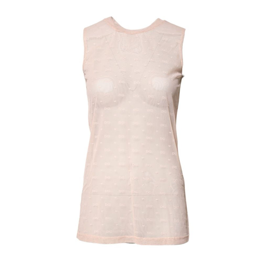Dolce & Gabbana 92% Nylon tank top in beige