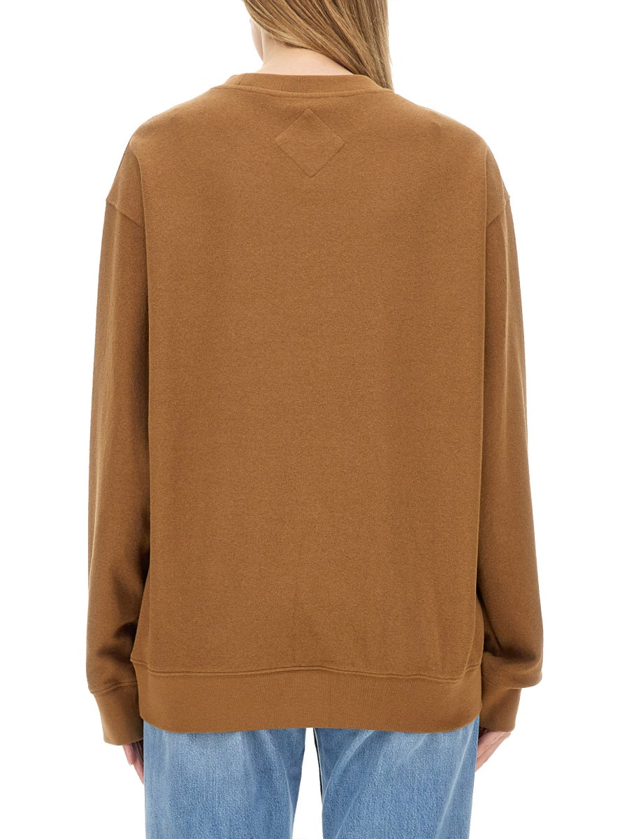 Sweatshirt With Logo Buff Cotton Sweatshirts