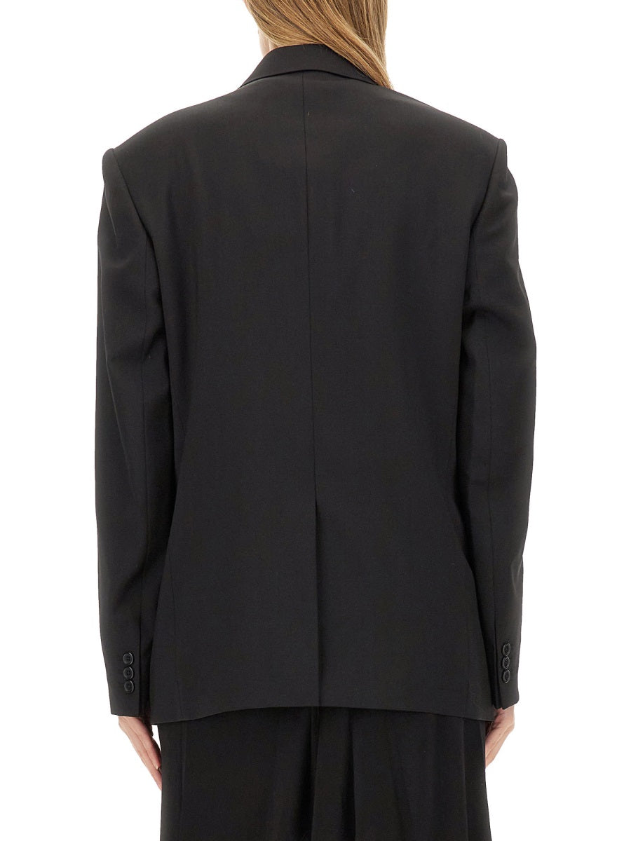 Oversize Fit Jacket Black Virgin Wool