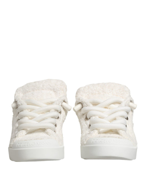 Dolce & Gabbana Faux Shearling sneaker in white