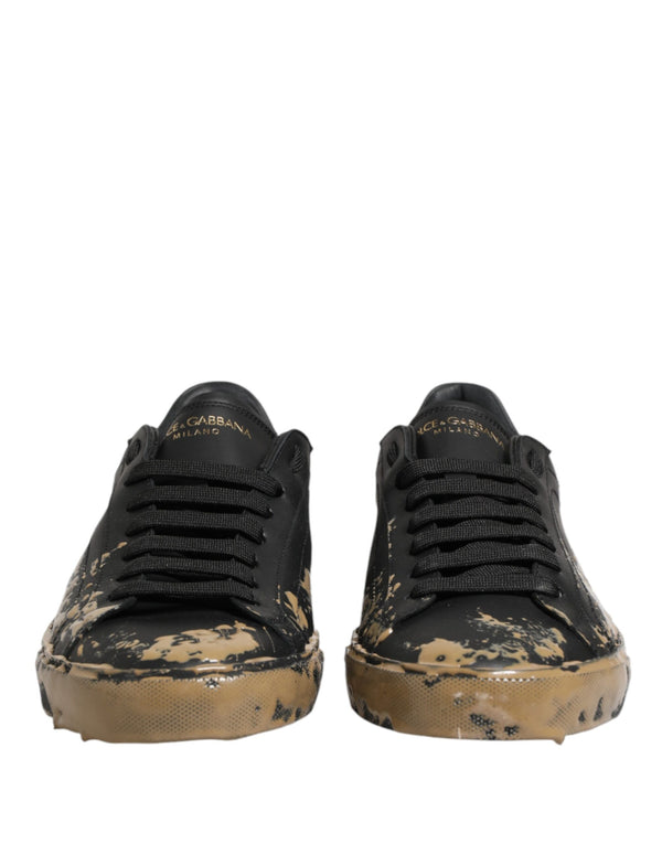 Dolce & Gabbana Leather with rubber sole sneaker in black