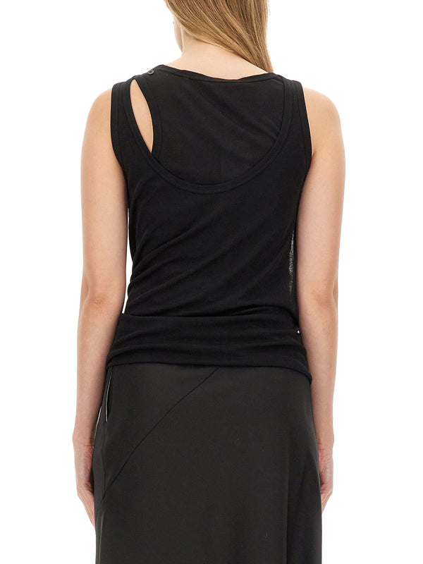Convertible Camisole Dress Black Tencel Lyocell
