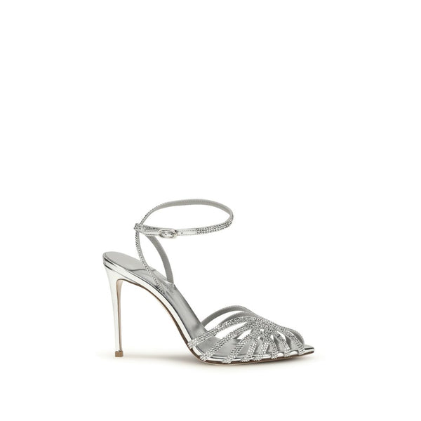 Le Silla 100% Calf Leather Bos Taurus heel in silver