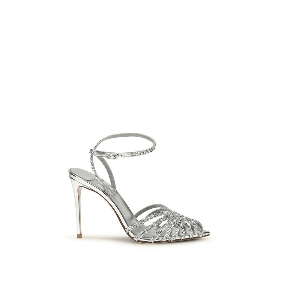 Le Silla 100% Calf Leather Bos Taurus heel in silver