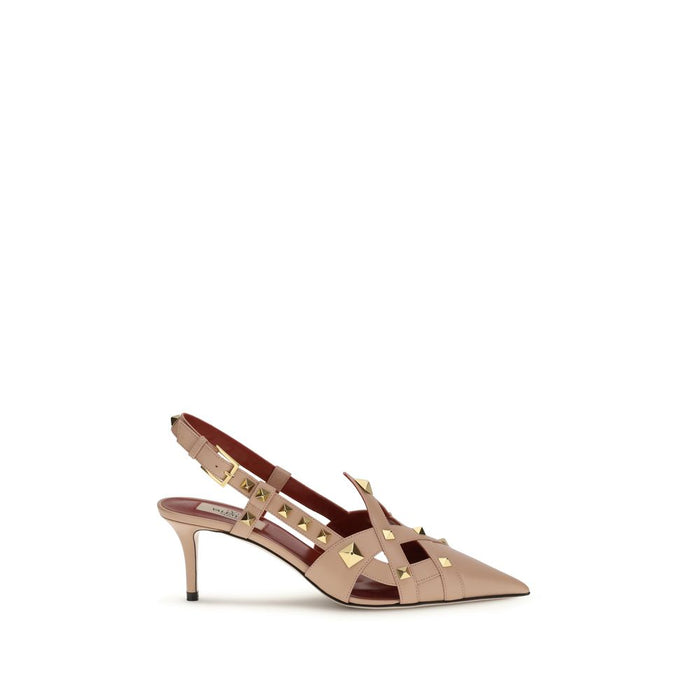 Valentino Garavani Upper 100% Goatskin slingback pump in beige